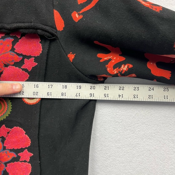 Adore Black and Red Teddy Jacket with Artistic Design - Picture 7 of 8